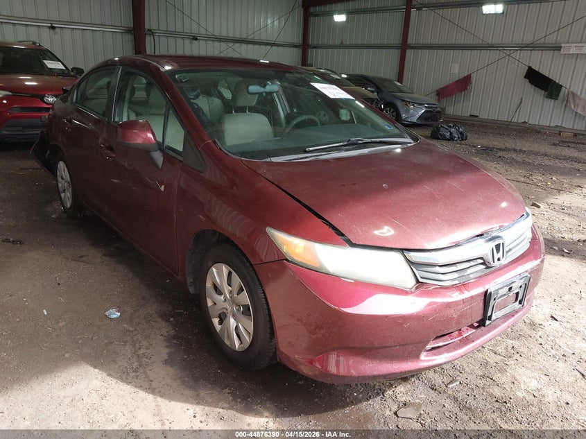 2012 Honda Civic 1.8 Lx brown Lot 111044876390 Vin 19XFB2F53CE095619