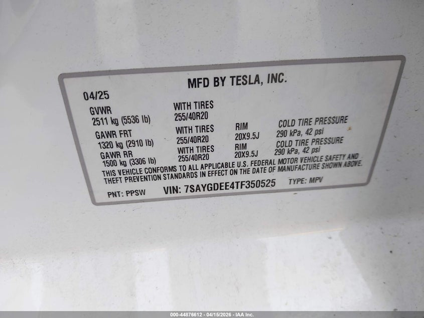 2026 TESLA MODEL Y SPORT UTILITY VEHICLE ELECTRIC