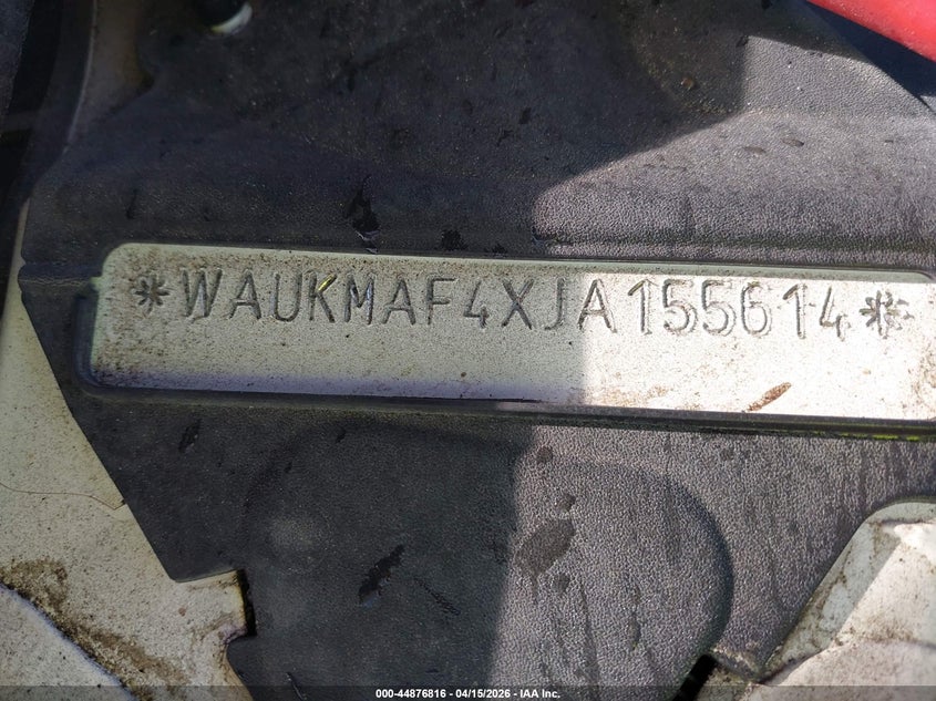 2018 Audi A4 2.0T Tech Ultra Premium/2.0T Ultra Premium VIN: WAUKMAF4XJA155614 Lot: 44876816