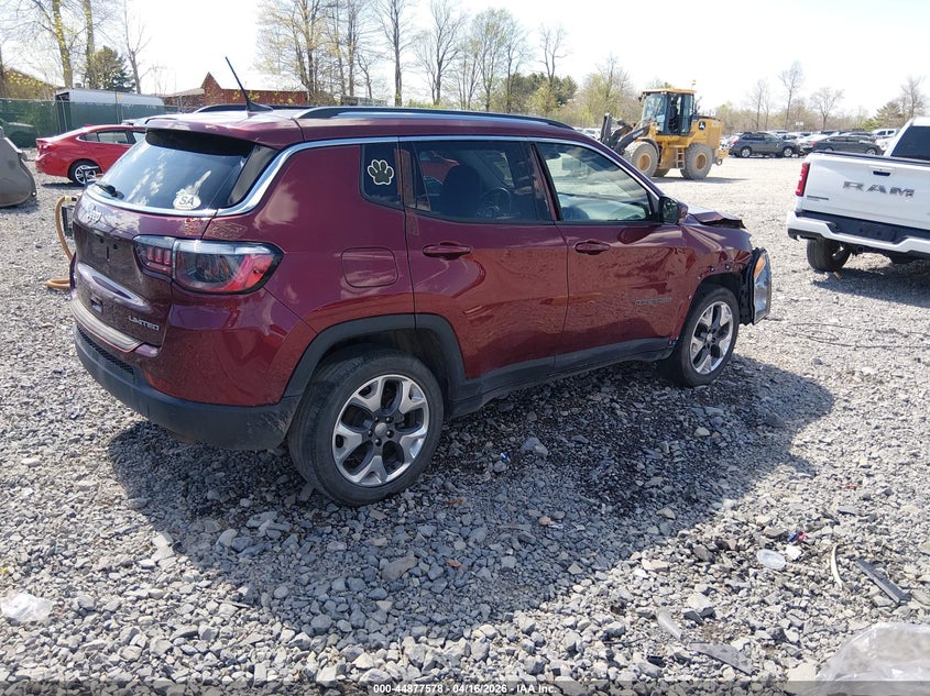 Vin: 3c4njdcb0mt523986, lot: 45374909, jeep compass limited 4x4 20214
