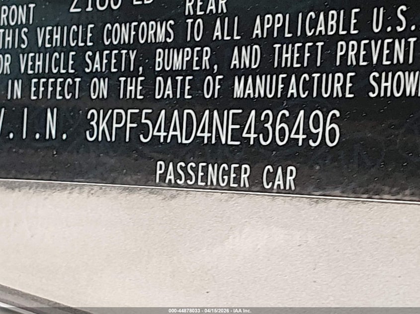 2022 Kia Forte Gt-Line VIN: 3KPF54AD4NE436496 Lot: 44878033