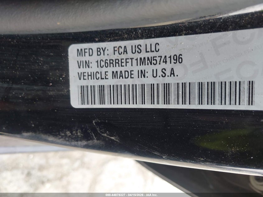 2021 Ram 1500 Big Horn 4X2 5'7 Box VIN: 1C6RREFT1MN574196 Lot: 44878327