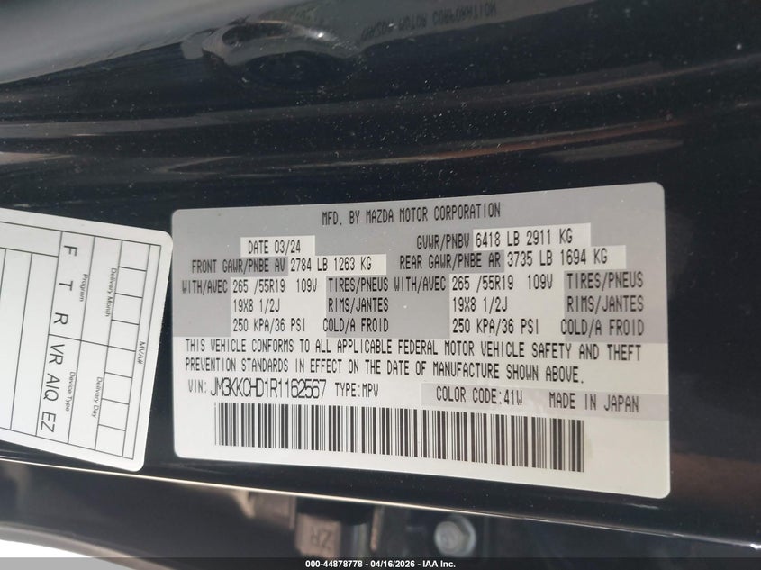 2024 Mazda Cx-90 3.3 Turbo Preferred Plus VIN: JM3KKCHD1R1162567 Lot: 44878778