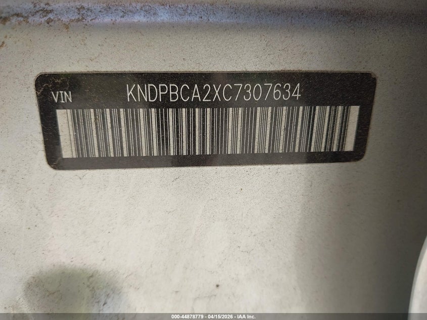 2012 Kia Sportage Lx VIN: KNDPBCA2XC7307634 Lot: 44878779