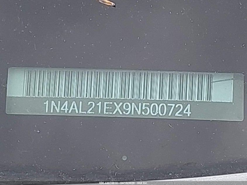 2009 Nissan Altima 2.5 S VIN: 1N4AL21EX9N500724 Lot: 44878910