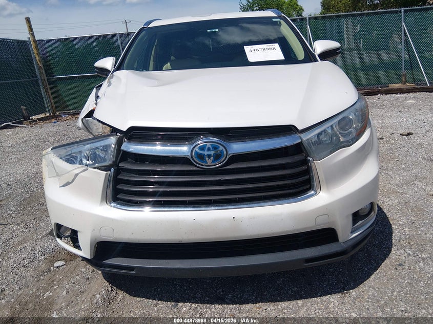 2016 Toyota Highlander Hybrid Limited VIN: 5TDDCRFH4GS014114 Lot: 44878988