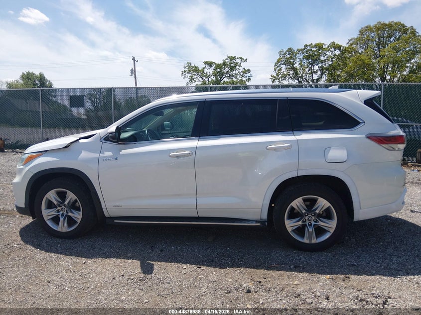 2016 Toyota Highlander Hybrid Limited VIN: 5TDDCRFH4GS014114 Lot: 44878988