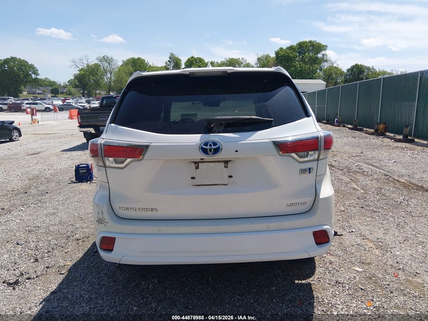 2016 Toyota Highlander Hybrid Limited VIN: 5TDDCRFH4GS014114 Lot: 44878988