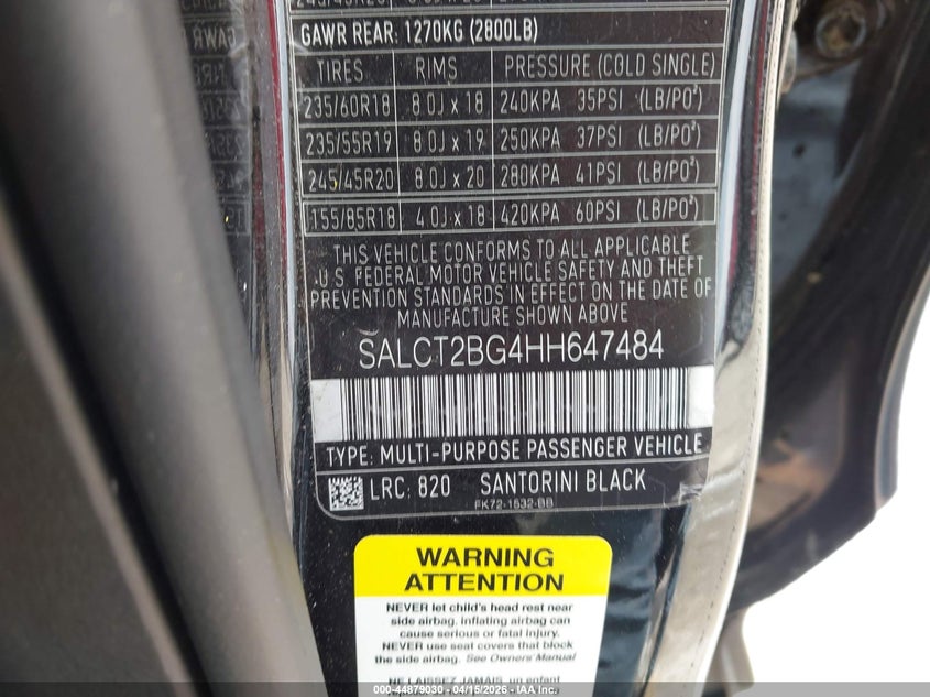 2017 Land Rover Discovery Sport Hse Lux VIN: SALCT2BG4HH647484 Lot: 44879030