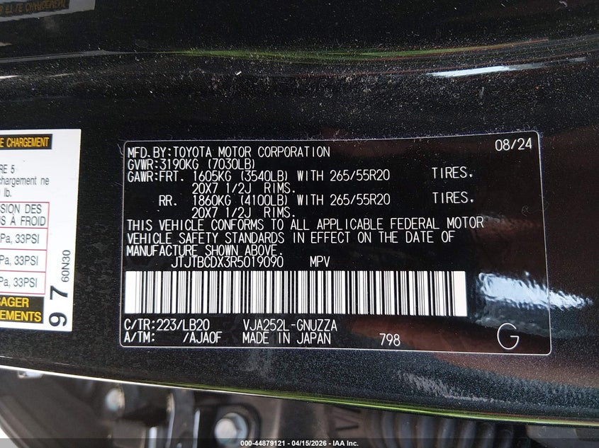 2024 Lexus Gx 550 Premium+ VIN: JTJTBCDX3R5019090 Lot: 44879121