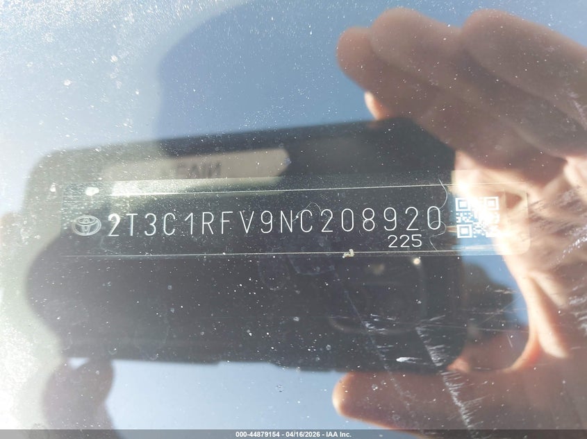 VIN 2T3C1RFV9NC208920 2022 TOYOTA RAV4 XLE PREMIUM