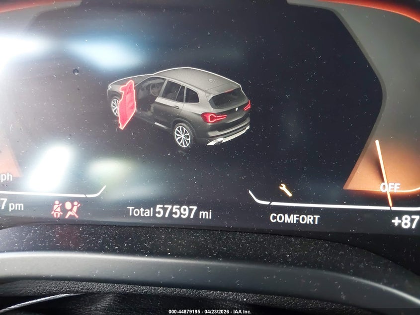 2022 BMW X3 Sdrive30I VIN: 5UX43DP01N9M07591 Lot: 44879195