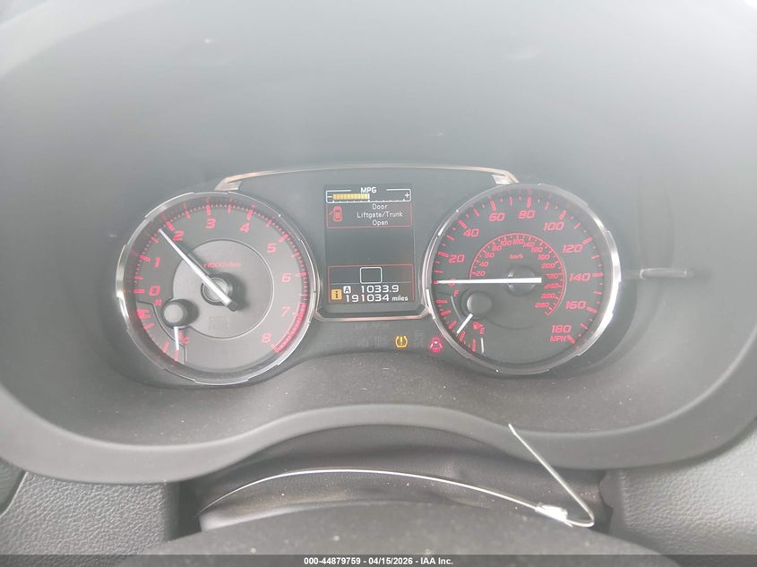 2015 Subaru Wrx VIN: JF1VA1A61F9834963 Lot: 44879759