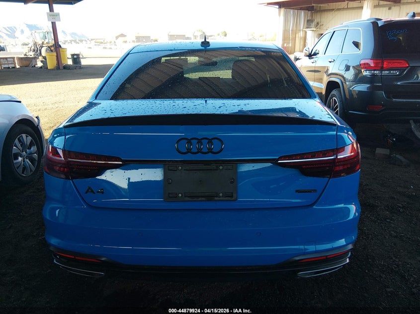 2021 Audi A4 2.0 Premium Plus 45 Tfsi S Line Quattro S Tronic blue Lot 111044879924 Vin WAUEAAF45MN012928