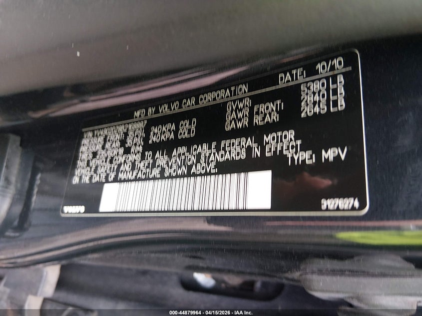 2011 Volvo Xc60 T6/T6 R-Design VIN: YV4902DZ8B2168887 Lot: 44879964