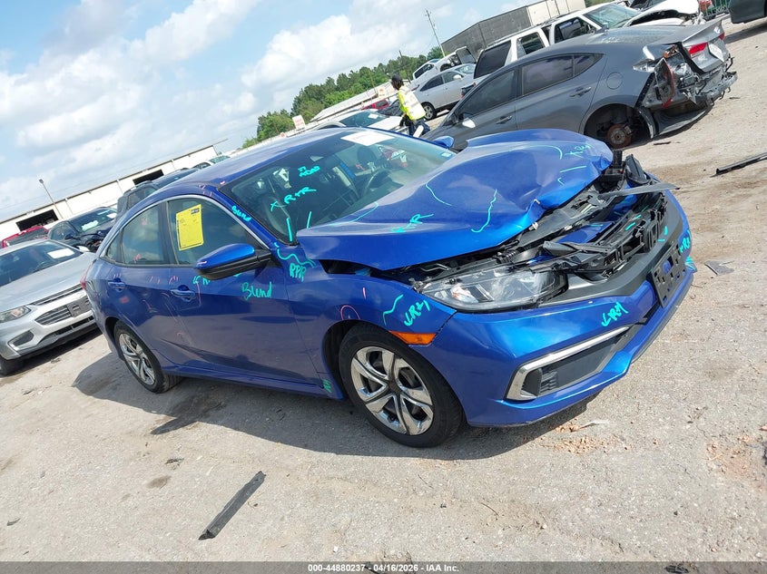 2019 Honda Civic 2.0 Lx blue Lot 111044880237 Vin 2HGFC2F60KH561906
