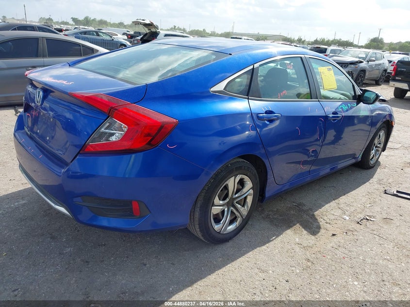 2019 Honda Civic 2.0 Lx blue Lot 111044880237 Vin 2HGFC2F60KH561906