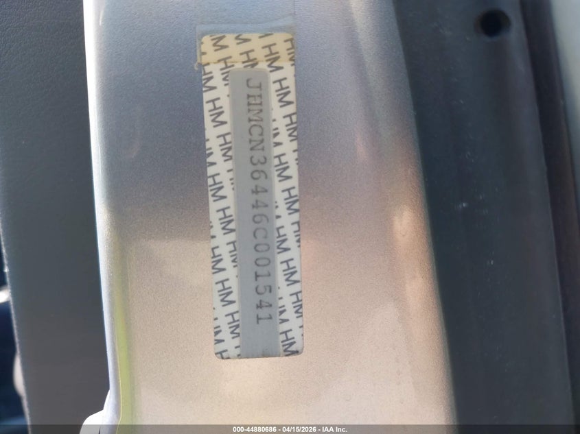 2006 Honda Accord Hybrid VIN: JHMCN36446C001541 Lot: 44880686