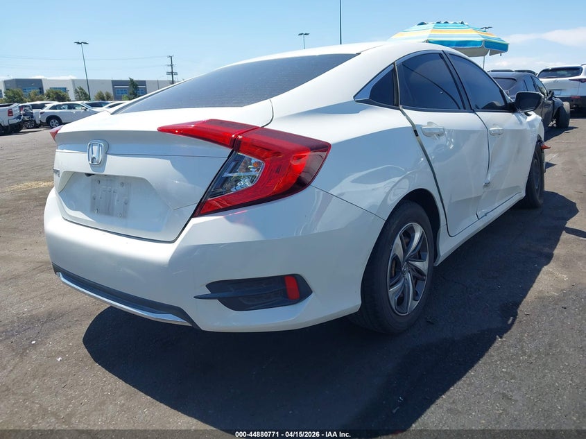 2020 Honda Civic 2.0 Lx white Lot 111044880771 Vin 2HGFC2F63LH577521