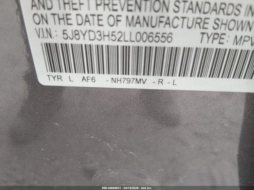 2020 Acura Mdx Technology Package VIN: 5J8YD3H52LL006556 Lot: 44880831