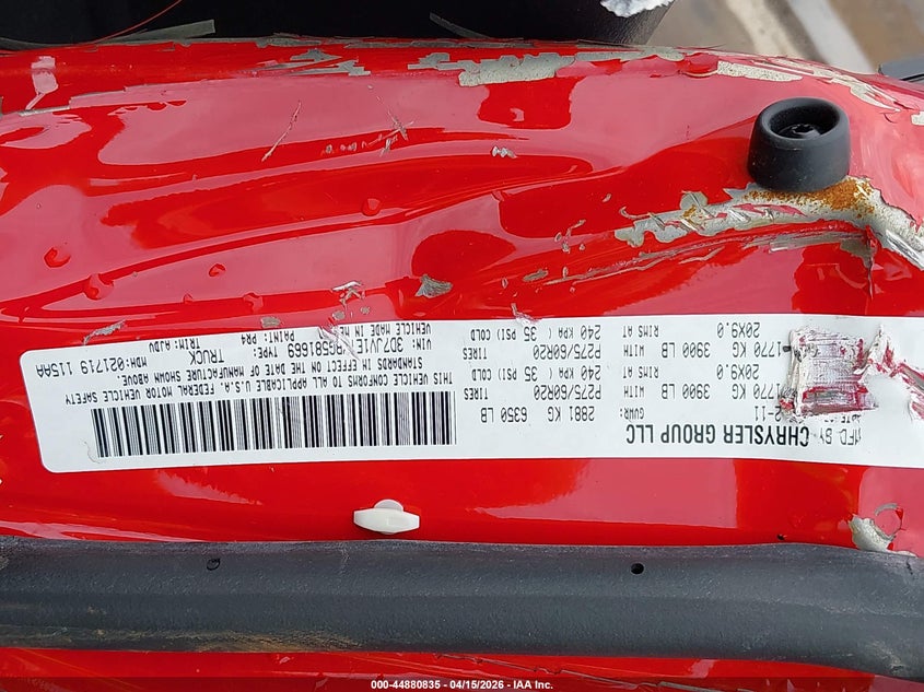 2011 Ram Ram 1500 Sport VIN: 3D7JV1ETXBG581669 Lot: 44880835