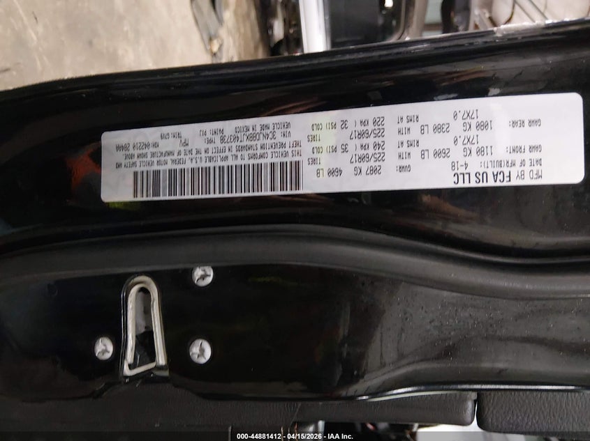 2018 Jeep Compass Latitude 4X4 VIN: 3C4NJDBBXJT403738 Lot: 44881412