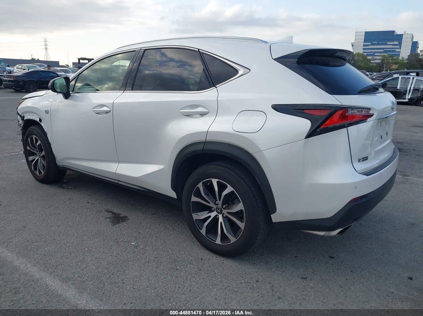 Vin: jtjbarbzxf2043843, lot: 45378801, lexus nx 200t f sport 20153