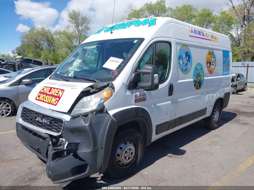 Vin: 3c6trvcg1ke513154, lot: 45379396, ram promaster 2500 high roof 136 wb 20192
