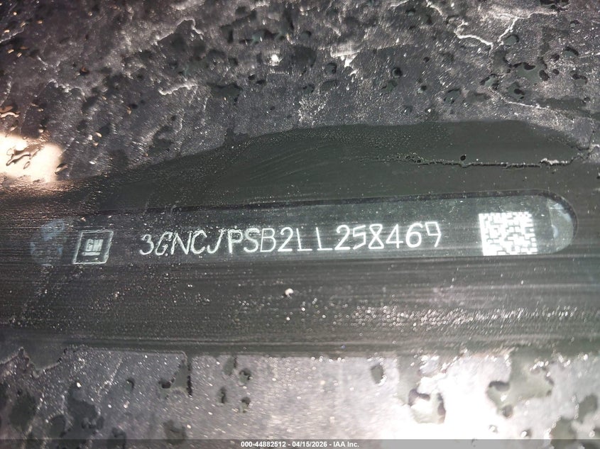 2020 Chevrolet Trax Awd Lt VIN: 3GNCJPSB2LL258469 Lot: 44882512