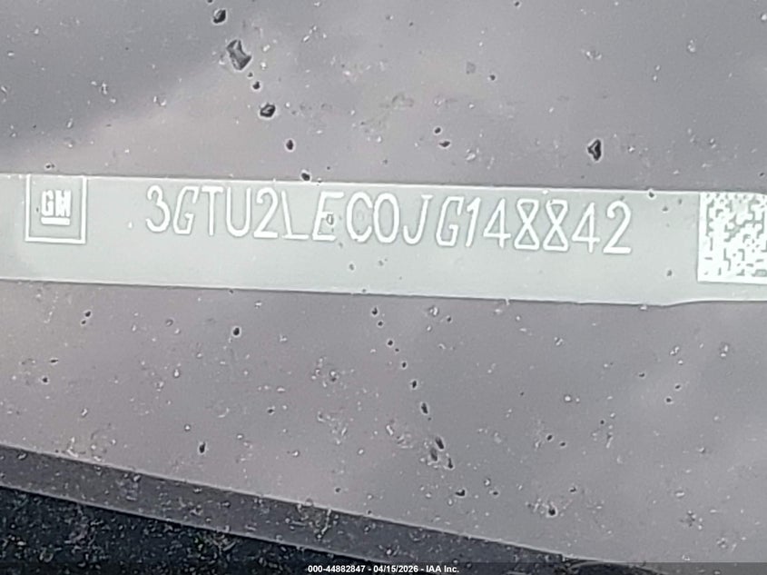 2018 GMC Sierra 1500 VIN: 3GTU2LEC0JG148842 Lot: 44882847