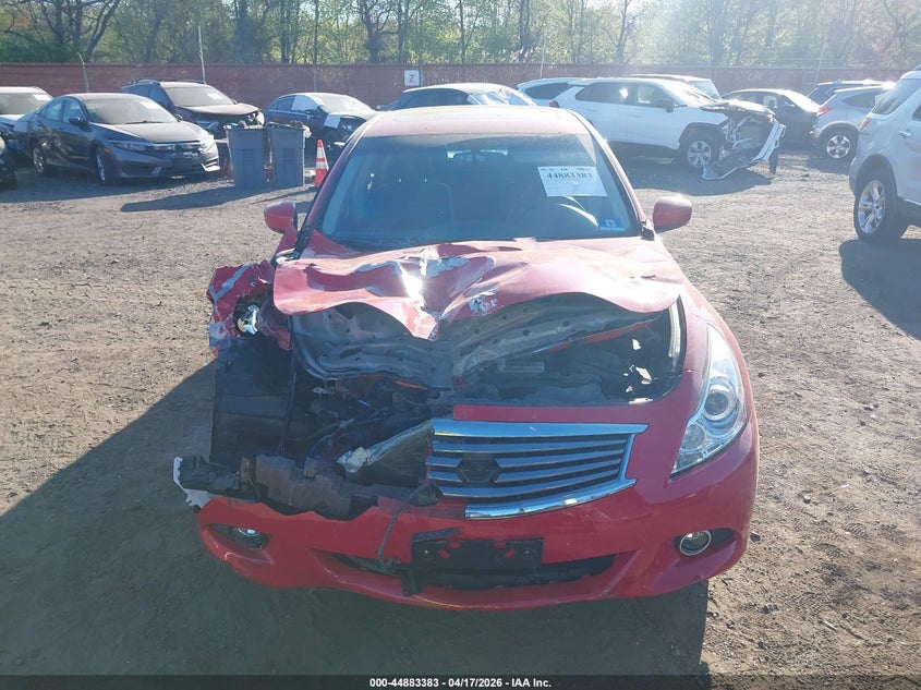 2012 Infiniti G 3.7 X Red Lot 111044883383 Vin JN1CV6AR5CM681996