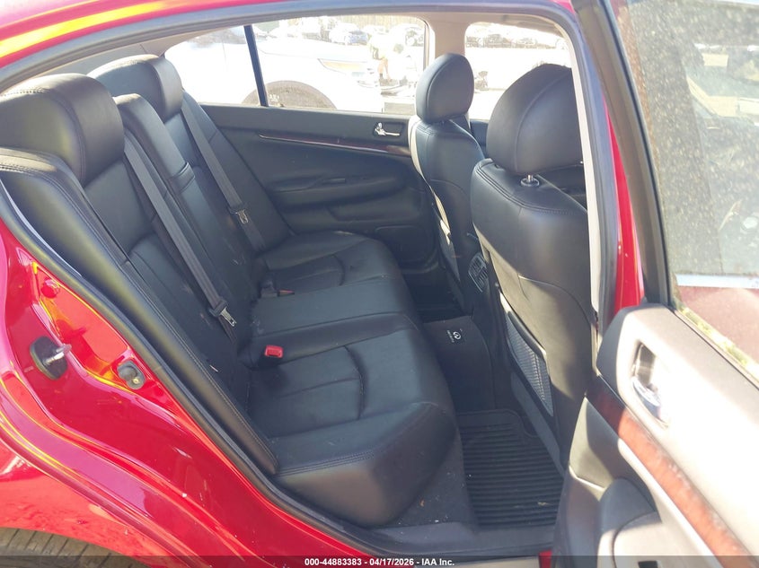 2012 Infiniti G 3.7 X Red Lot 111044883383 Vin JN1CV6AR5CM681996