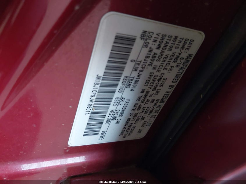 2018 Nissan Rogue Sport S VIN: JN1BJ1CP9JW186014 Lot: 44883449