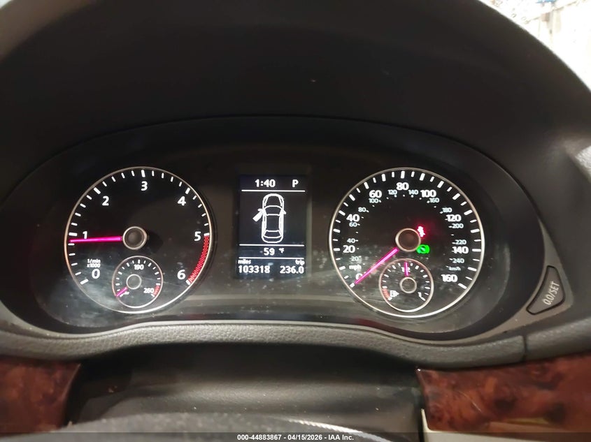 2012 Volkswagen Passat 2.0L Tdi Sel Premium VIN: 1VWCN7A30CC002315 Lot: 44883867