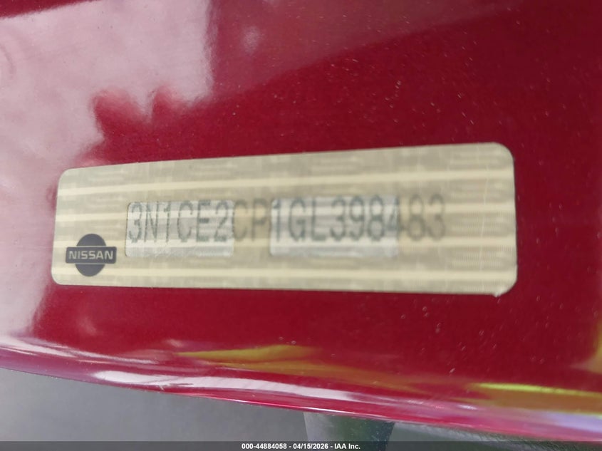 2016 Nissan Versa Note S (Sr)/S Plus/Sl/Sr/Sv VIN: 3N1CE2CP1GL398483 Lot: 44884058