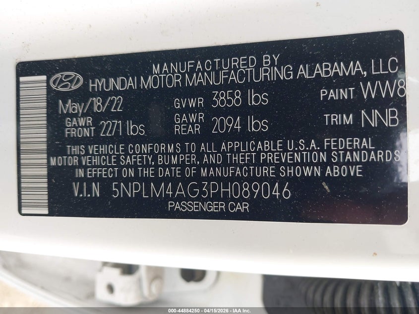 2023 Hyundai Elantra Sel VIN: 5NPLM4AG3PH089046 Lot: 44884250