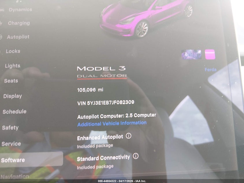 2018 Tesla Model 3 Long Range/Performance VIN: 5YJ3E1EB7JF082309 Lot: 44884322