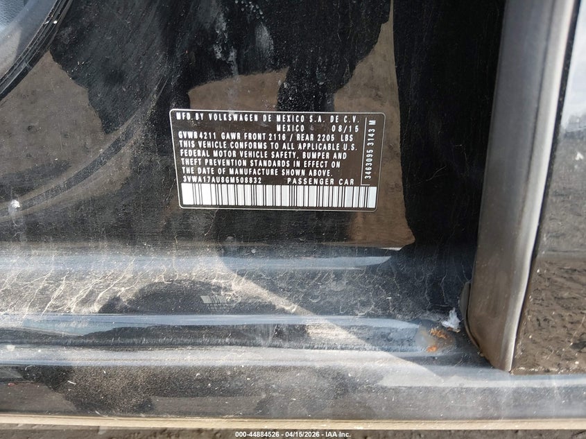 2016 Volkswagen Golf Sportwagen Tsi S 4-Door VIN: 3VWA17AU8GM508832 Lot: 44884526