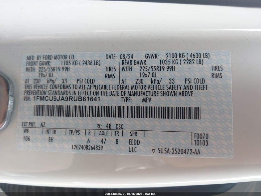 2024 FORD ESCAPE PLATINUM · Photo 9