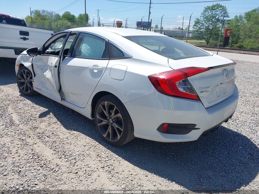 2020 Honda Civic 2.0 Sport white Lot 111044886445 Vin 2HGFC2F85LH591986