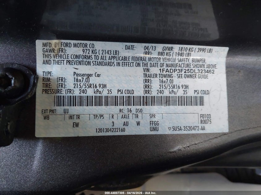 1FADP3F25DL323462 2013 Ford Focus 2.0 Se grey