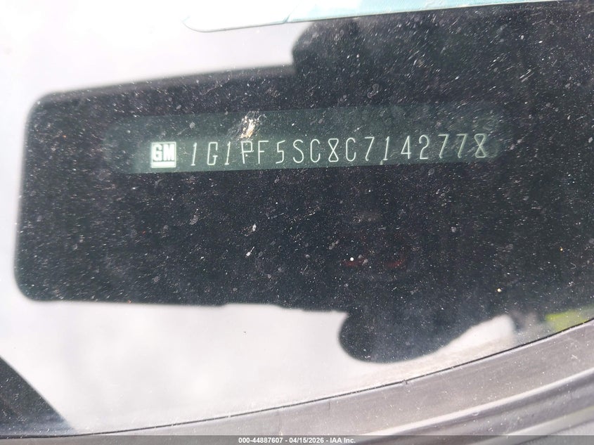 2012 Chevrolet Cruze 1Lt VIN: 1G1PF5SC8C7142778 Lot: 44887607