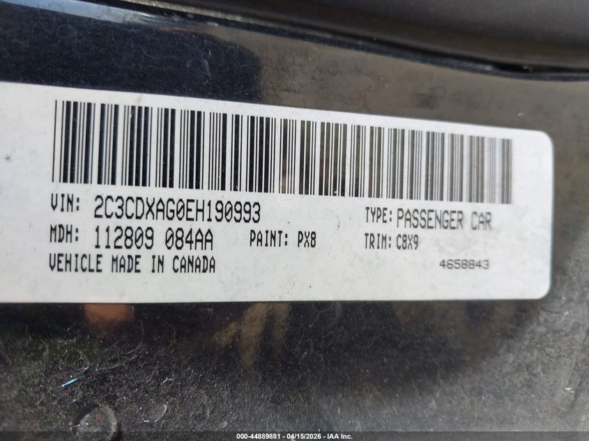 2014 Dodge Charger Police VIN: 2C3CDXAG0EH190993 Lot: 44889881