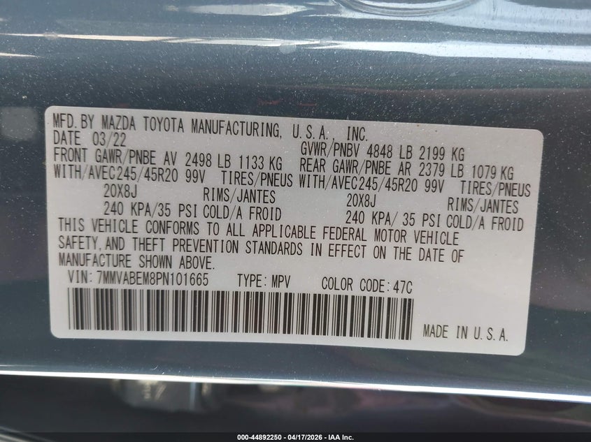 2023 MAZDA CX-50 SPORT UTILITY VEHICLE 2.5L I-4 DI, DOHC, VVT, 187HP