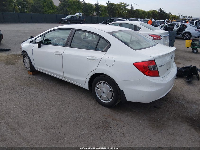 2012 Honda Civic 1.8 Hf white Lot 111044892449 Vin 2HGFB2F6XCH545328