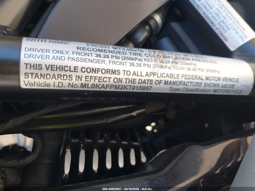 2019 Ducati Scrambler Desert Sled VIN: ML0KAFPM2KT015957 Lot: 44892657