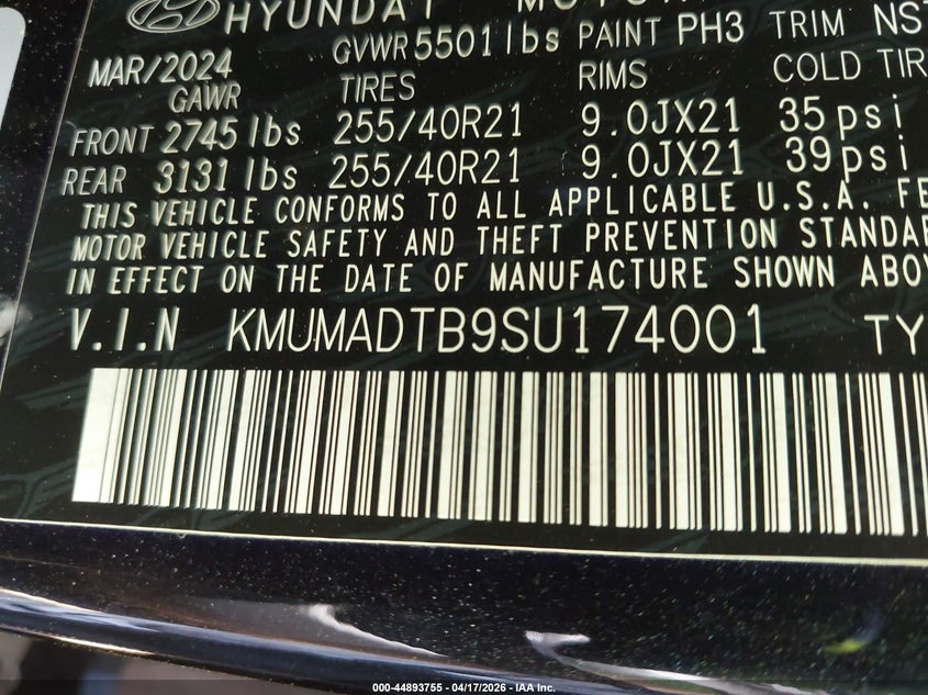 2025 Genesis Gv70 2.5T Awd VIN: KMUMADTB9SU174001 Lot: 44893755