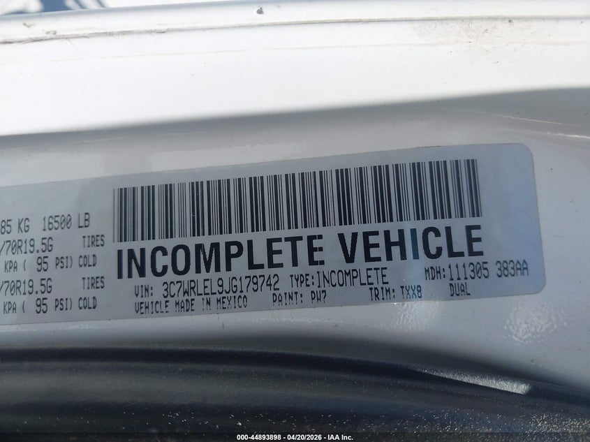 2018 RAM 4500 CHASSIS auction photo 8