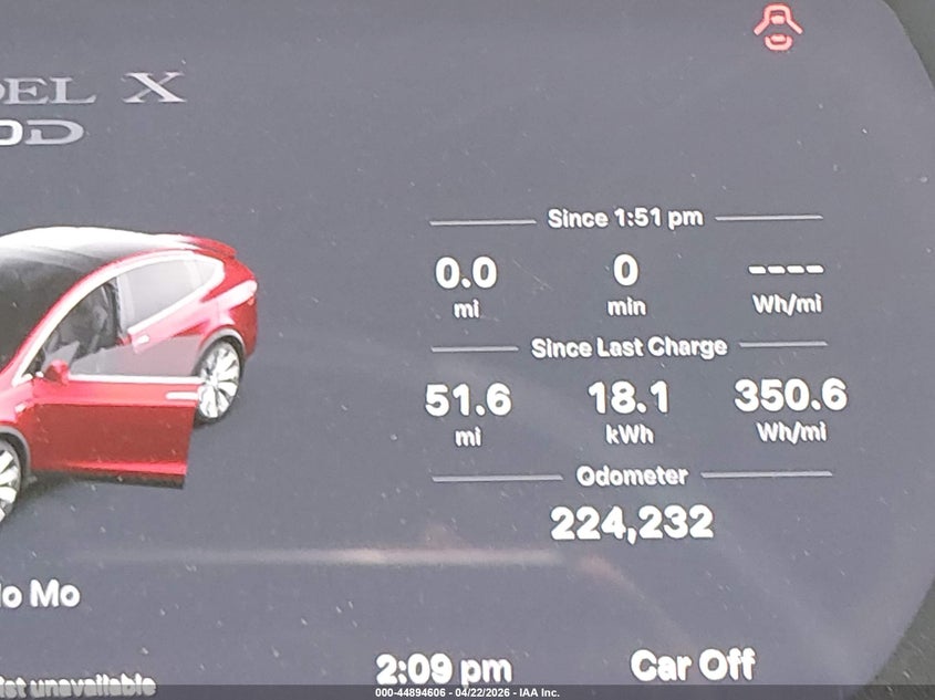 2018 Tesla Model X 100D/75D/P100D VIN: 5YJXCDE22JF133885 Lot: 44894606