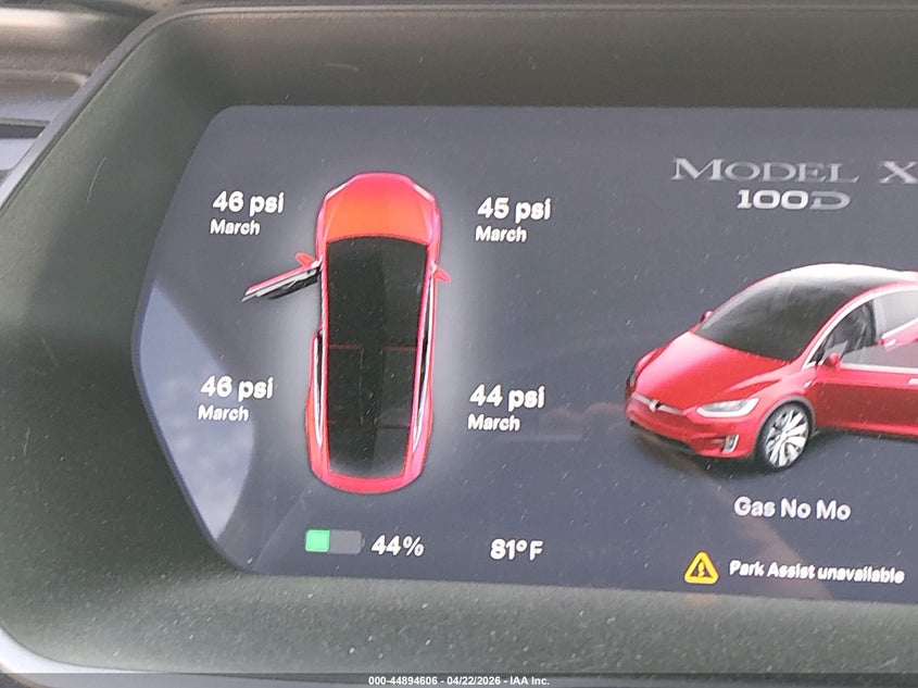 2018 Tesla Model X 100D/75D/P100D VIN: 5YJXCDE22JF133885 Lot: 44894606